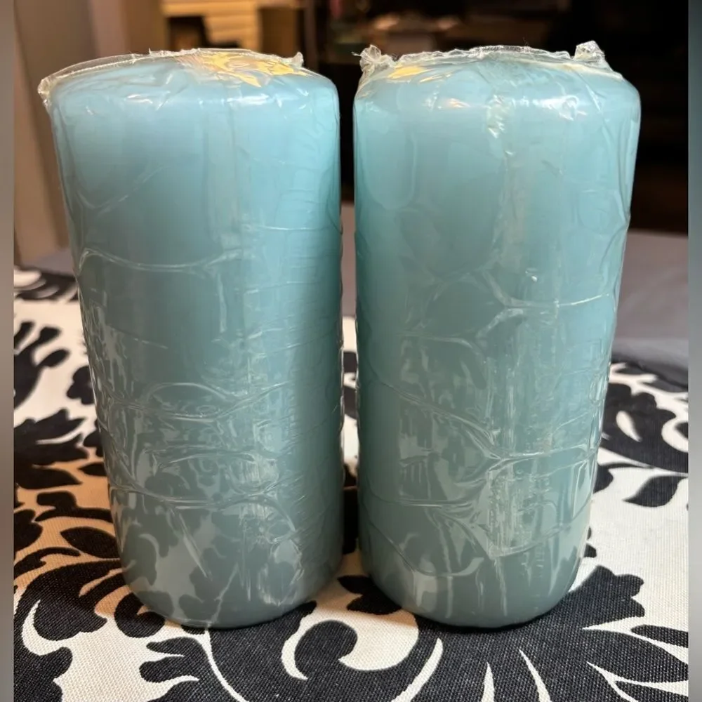 2 NEW Mainstays Home Cucumber Melon Scented 6” Pillar Candles